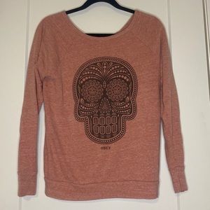 OBEY skull pink sweatshirt